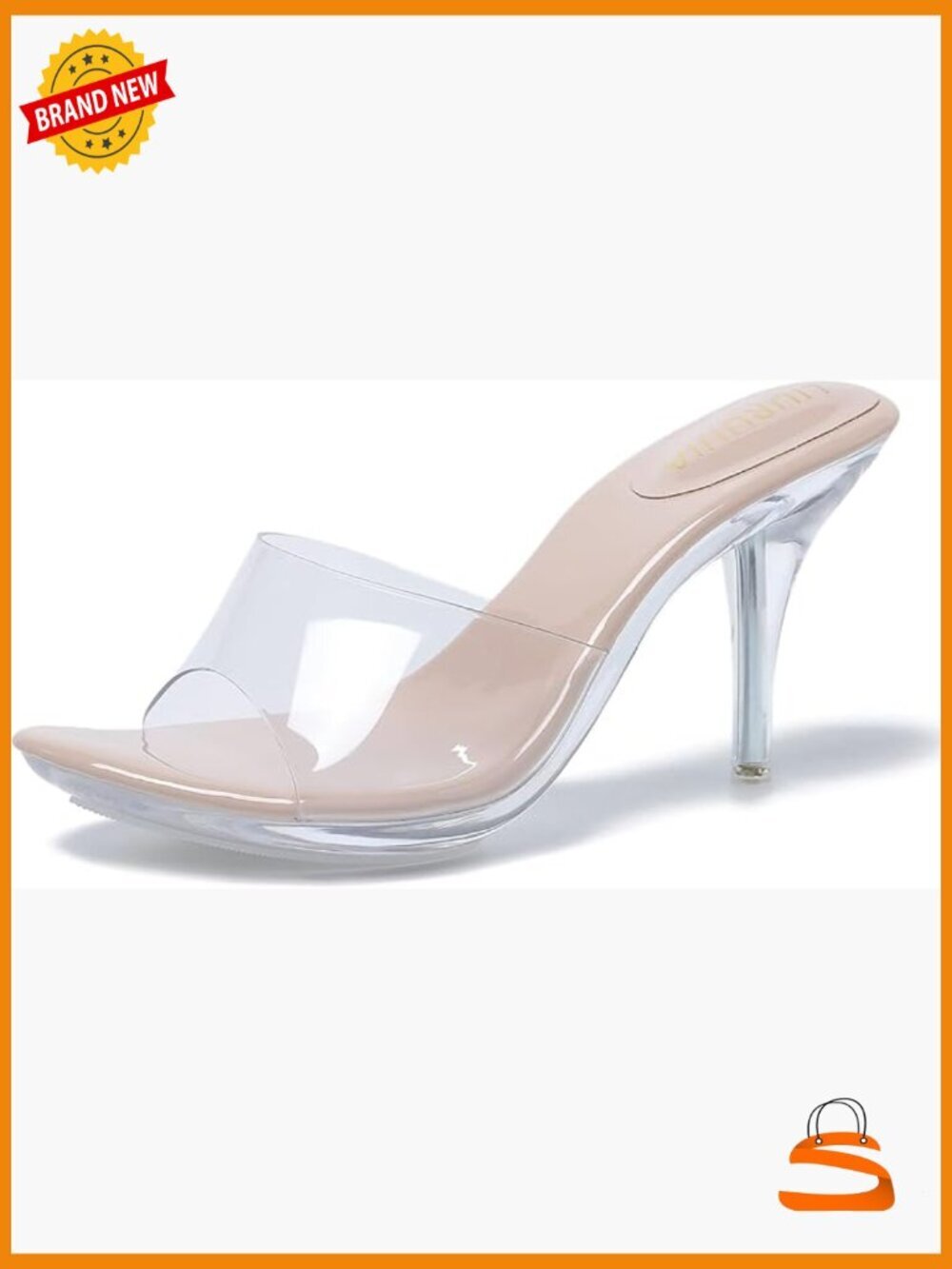 Sexy Clear Mules Heels Womens Dressy High Heel Sandals Comfortable Strappy